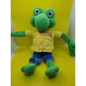Plush Appeal Stuffed Animal FROG 19” New Orleans Mardi Gras Green Yellow Neon